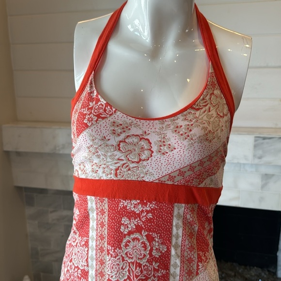 Patagonia Red Floral Oganic Cotton Stretchy Halter Dress Size XS - Picture 4 of 10